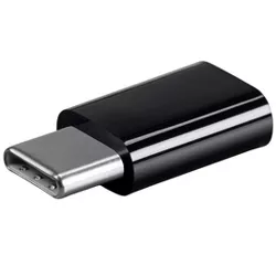 Monoprice USB-C to Micro B Adapter - Black, Male to Female With Gold Plated Contacts