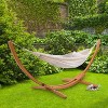 Wood Frame Free Standing Sling Hammock - Beige - CorLiving: Durable Outdoor Lounger, Cotton Canvas - 2 of 4
