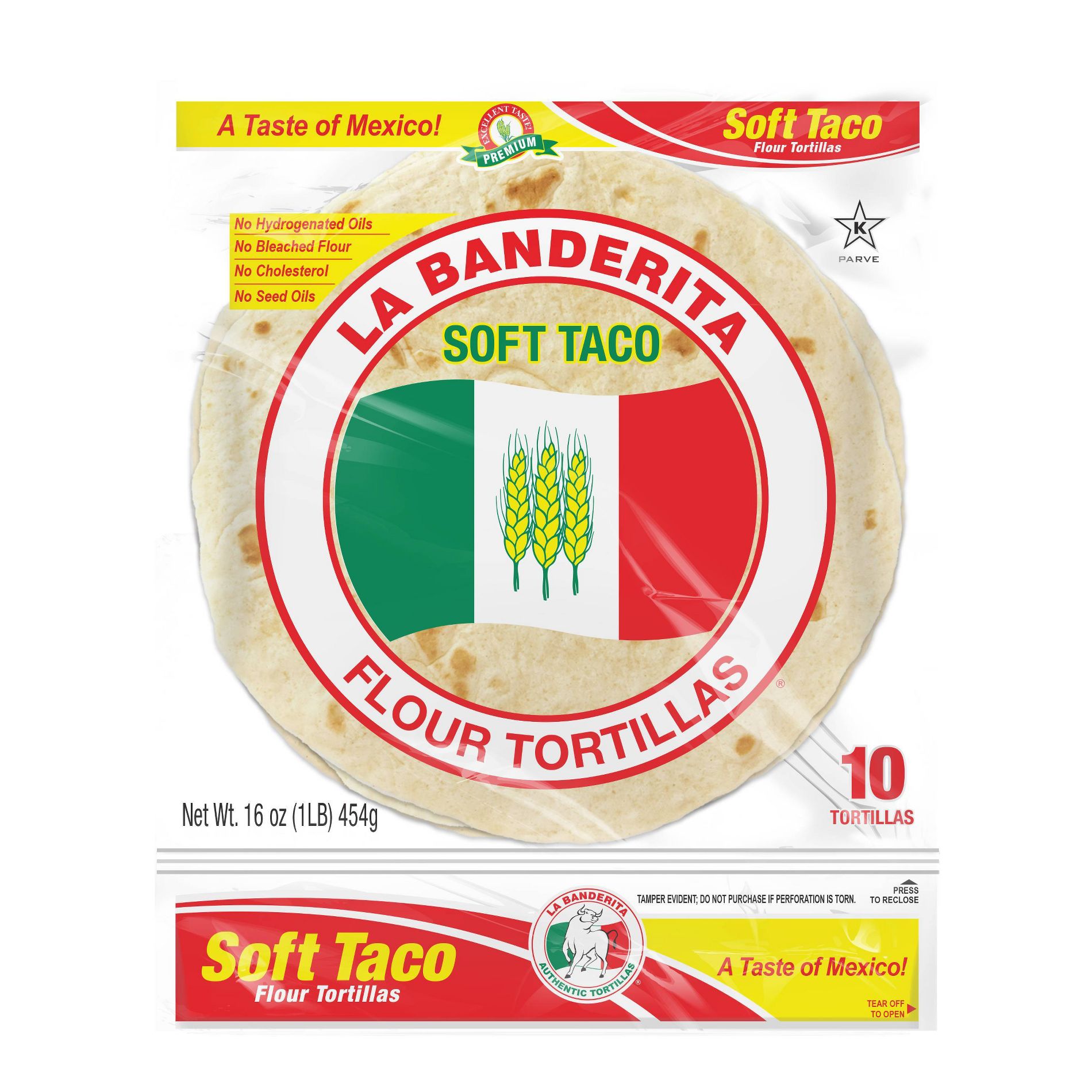 La Banderita Taco Size Flour Tortillas - 16oz/10ct: No Added Sugar, Plant-Based