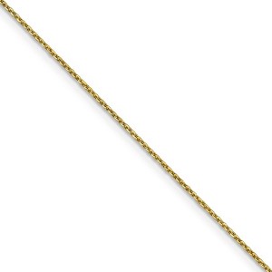 Black Bow Jewelry 1mm 10k Yellow Gold Solid Diamond Cut Cable Chain Necklace - 1 of 4