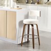 Bekrvio 26" Swivel Counter Height Bar Stools, Faux Leather Upholstered with Back, Walnut Wood Legs, Mid Century Kitchen Island Counter Chairs - 2 of 4