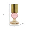 HomeRoots Set of Two Amber Gold And Pink Faceted Crystal Tabletop Taper Candlesticks - 3 of 4