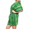 LA LEELA Women's Summer Plus Size Loose Mini Beachwear Vacation Swim Suit Bathing Suit Cover-up for Women Dress 3X-4X Green, Abstract - 2 of 4