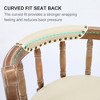 Lyngins Counter Height Bar Stool (29.5" Seat Height), 360° Swivel Bar Stool, Cow Top Leather Upholstery, Wooden Counter Stools with Curved Backrest - 4 of 4