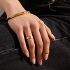 EVRY JEWELS WATERPROOF Gold or Silver Plated Stainless Steel Square Crystal Flat Band Ring - 2 of 3