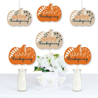 Big Dot of Happiness Happy Thanksgiving - Pumpkin Decorations Diy Fall Harvest Party Essentials - Set of 20