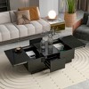 Whisen Modern Extendable Coffee Table with Sliding Top and 2 Drawers - 2 of 4