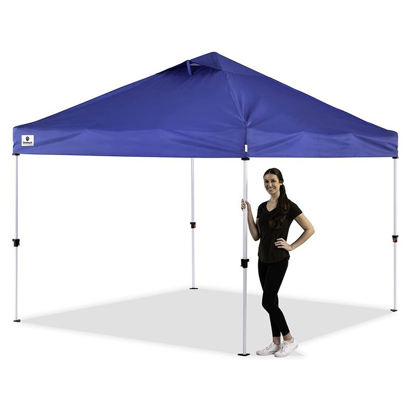 OneTouch 1010REC 10 Foot x 10 Foot Instant Shade Canopy Tent with Durabe Roof, Center Lock Technology, and Height Adjustable Legs, Blue, 4 of 6