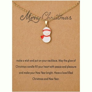 Christmas Theme Necklace Set with Enamel Charms Holiday Party Gift - 1 of 4