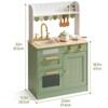 Robotime Dollhouses Wooden Pretend Play Kitchen Set Toy with Cutting Food Set, Toys Kitchen Gift for 3 To Up Kids, Green, 23"*11.7"*32" - 2 of 4