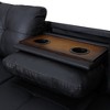 GlasFlength Sectional Sofas with Ottoman, Modern Large Modular Sectional Couch for Living Room, L Shape Upholstered Couch, Black Leather, Length 97.5" - 4 of 4