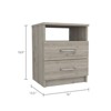 FONTOI 20"H Nightstand with Two Drawers&One Shelf, End Table with Layered Storage Space&Open Shelf for Bedroom, Gray, 16.02"*19.9"*12.9" - 3 of 4