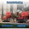 3-Piece Swivel Rocking Patio Chairs Set with 2 360-Degree Swivel Rocking Chairs and Tempered Glass Table, Bistro Set With Thickened Cushions - 3 of 4