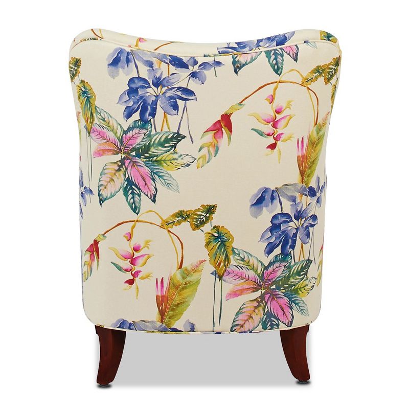 Jennifer Taylor Home Paradise Upholstered Arm Chair, Off-White/Floral Printed On Cotton, 4 of 6