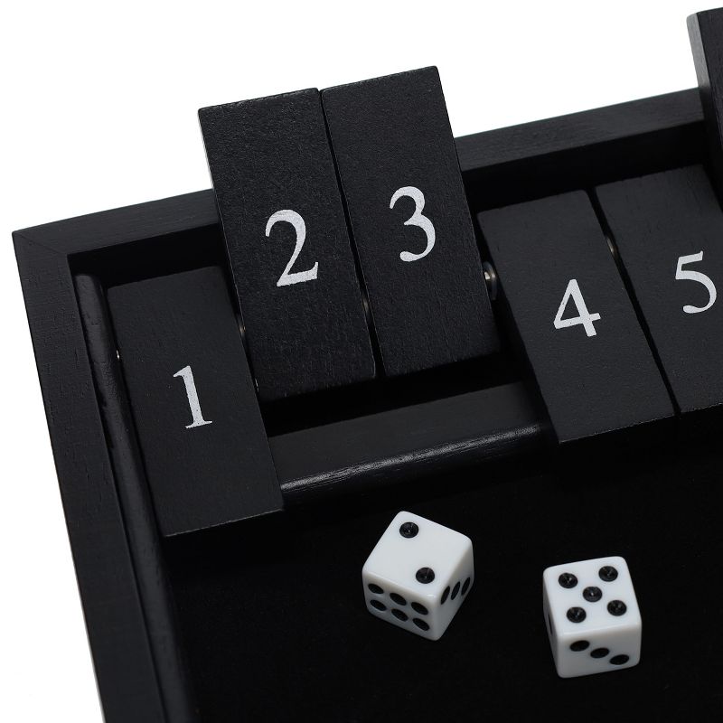 WE Games 12 Number Shut the Box Board Game, Black Stained Wood, 13.5 in., 5 of 10