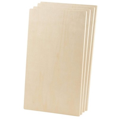 Unfinished Wood Plaques - 4-Pack Rectangle Wooden Plaque Signs for Home DIY Craft, Wedding Decoration, 15.5 x 9.8 x 0.2 inches