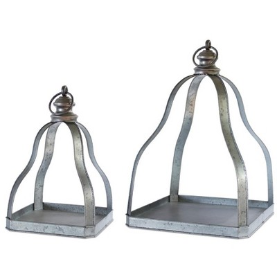 Melrose Galvanized Metal Lantern (Set of 2)