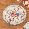 Collections Etc French Floral Hooked Scalloped Edge Accent Rug - 2 of 3