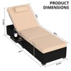Premium Brown Rattan Recliners Set of 2 - Outdoor PE Wicker Adjustable Chaise Lounge Chairs with Storage Table - 3 of 4