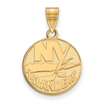 Black Bow Jewelry 14k Yellow Gold New York Islanders NHL Medium Pendant