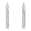 Steeltime Ladies stainless steel thick sand blasted hoop earrings. Color Options: Silver, Gold. Rose Gold - 2 of 4