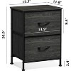 2 Drawer Nightstand for Bedroom, Small Bedside Furniture, Night Stand, End Table with Fabric Bins for Bedroom, Closet, Entryway - 3 of 4