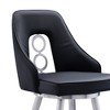 26" Ruby Faux Leather Stainless Steel Counter Height Barstool Black - Armen Living: Swivel Seat, High Back, Footrest - 4 of 4