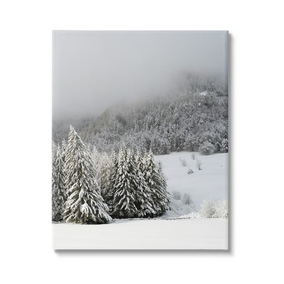 Stupell Industries Winter Snowscape Woodland Trees Canvas Wall Art