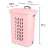 Sterilite Ultra Wheeled Hamper, Laundry Basket w/Lid & Handle,Pink Frost, 3 Pack - 2 of 4