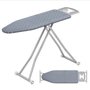 Costway 47" x 15" Iron Board with Removable Silver-coated Cover & Heavy-duty Steel Frame - 1 of 4