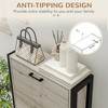 ZHUTA Industrial Shoe Cabinet with 3 Flip Drawers, Freestanding Shoe Storage Cabinet for 15 Pairs, Narrow Slim Shoe Rack for Entryway, Hallway - 4 of 4