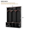 Kumasinova Hall Tree with Arch Design,Minimalist 4-in-1 Coat Rack with 5 Hooks,Clothing Rack with Storage Bench,Coat Racks with 7 Cubbies for Mudroom - 2 of 4