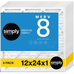 Simply Air Filters, MERV 8, 8 Pack, Furnace Air Filter for HVAC - 1 of 4