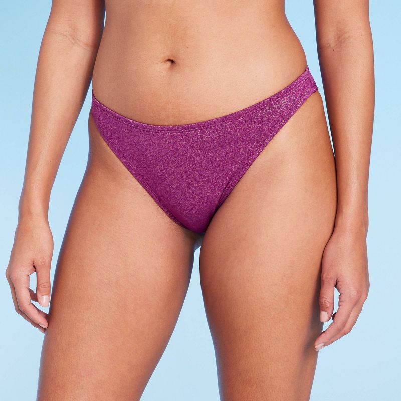 Women's High Leg Extra Cheeky Bikini Bottom - Shade & Shore™ Dark Purple, 4 of 6