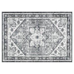 COZONY Washable Printed Vintage Area Rug,Non Slip Ultra Thin Low Pile Indoor Floor Carpet, for Living Room Bedroom Dining Room - 1 of 4