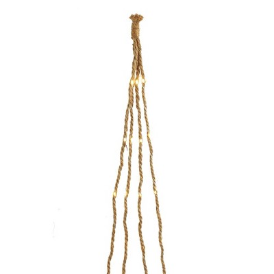 Kurt Adler 6-Foot Brown Burlap Rope Lights with Warm White Lights