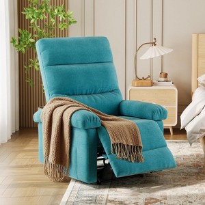 Recliner Chair for Adults,Manual Fabric Recliner with Side Pocket,Adjustable Single Sofa with Ergonomic Back Support,for Living Room, Nursery,Bedroom - 1 of 4