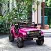 Qaba 12V Ride On Truck, Battery Powered Kids Electric Car with Spring Suspension, Remote, 3 Speeds, LED Headlights, Horn, USB Music - 2 of 4