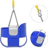 Hotraffy High Back Full Bucket Toddler Swing Seat with Yellow Coated Chains Fully Assembled Baby Swing Set Accessories(blue) - 3 of 4