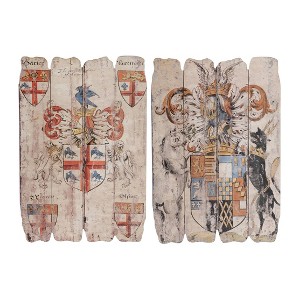 24"x36" Set of 2 England Art Wooden Wall Plaques - A&B Home: Transitional Style, Vertical Orientation, Mixed Media Artwork - 1 of 3