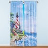 Collections Etc Lighthouse Scene Coastal 2-Piece Curtain Panel Set 35" WIDE - 2 of 2