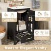 18"/20"W Bathroom Vanity with Ceramic Sink, Small Bathroom Storage Cabinet with Divided Drawer, Door Organizer & Soft Close Door - ModernLuxe - 4 of 4