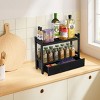 Sorbus 2-Tier Bamboo Counter Organizer with Drawer Bamboo for Vanity, Matcha Station, Bathroom Sink Organizer Countertop, Kitchen & Office Storage - 2 of 4