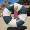 Sunnylife: Black Stripe Tube Pool Ring, 41" Inflatable Float, Water & Beach Play - 3 of 4