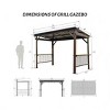 6.5x12 FT Hardtop Grill Gazebo,Galvanized Steel Roof BBQ Canopy With Side Shelves And Hooks-Maison Boucle - 4 of 4