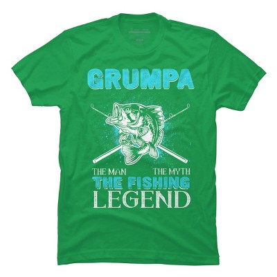 Men's Design By Humans Grumpa Man Myth Fishing Legend By HoangCathrine T-Shirt