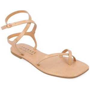 Journee Collection Womens Charra Buckle Flat Sandals - 1 of 4
