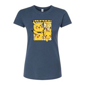 Women's - Pokémon - Pikachu Poses Fitted Graphic T-Shirt - 1 of 3
