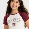Girls' Harvard Raglan Short Sleeve T-Shirt - Off-White - 2 of 4