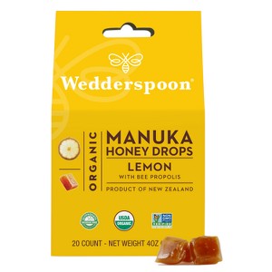 Wedderspoon Organic Manuka Honey Drops - Lemon - 4oz - 1 of 4